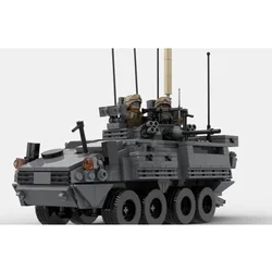 Military Equipment LAV2 LAV-25 Army Combat Armored Vehicle MOC Building Block Assemble Model Display Toys Child Birthday Gifts