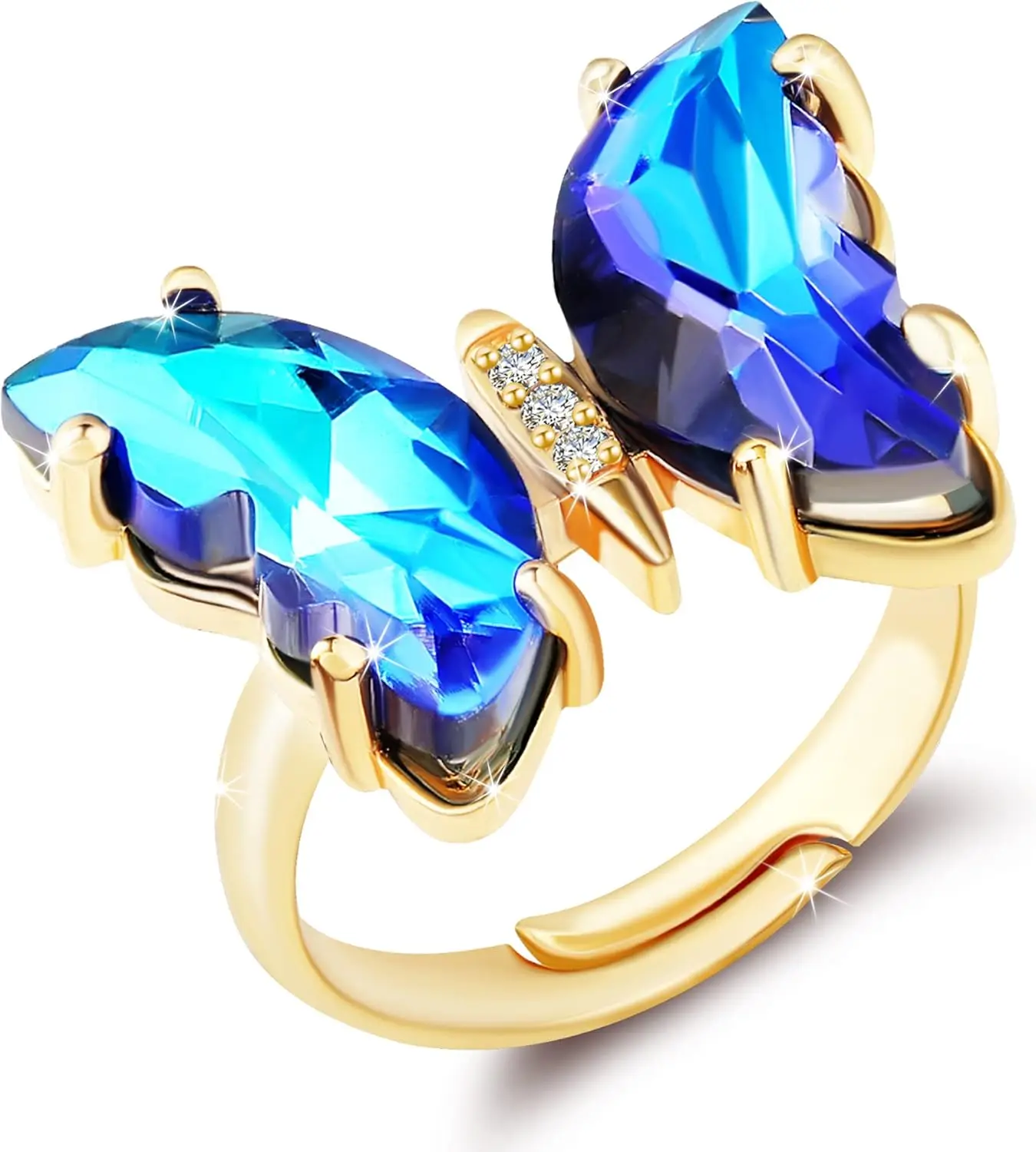 

Набор украшений Miss Right Butterfly Crystal: колье с бабочкой, серьги-гвоздики, браслет-боло, регулируемое кольцо для женщин, переливающийся цвет