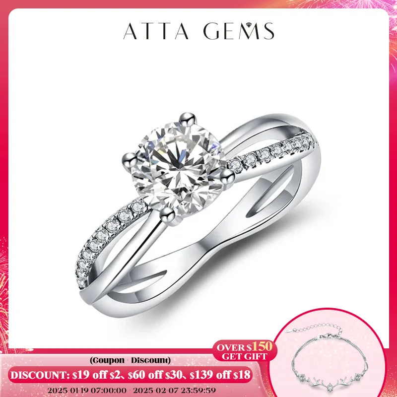 

Женское кольцо с муассанитом 1 карат, 6,5 мм