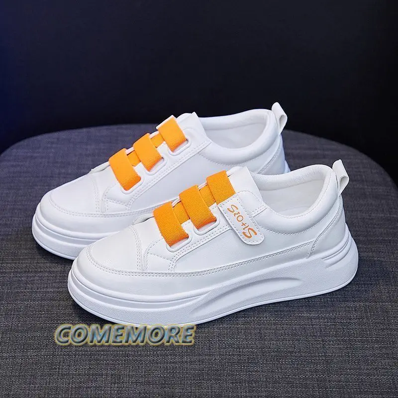 White Shoes Platform Sneakers Fashion Classics Spring Autumn Women\'s Height Increasing Chunky Sports Shoes Breathable Leisure PU