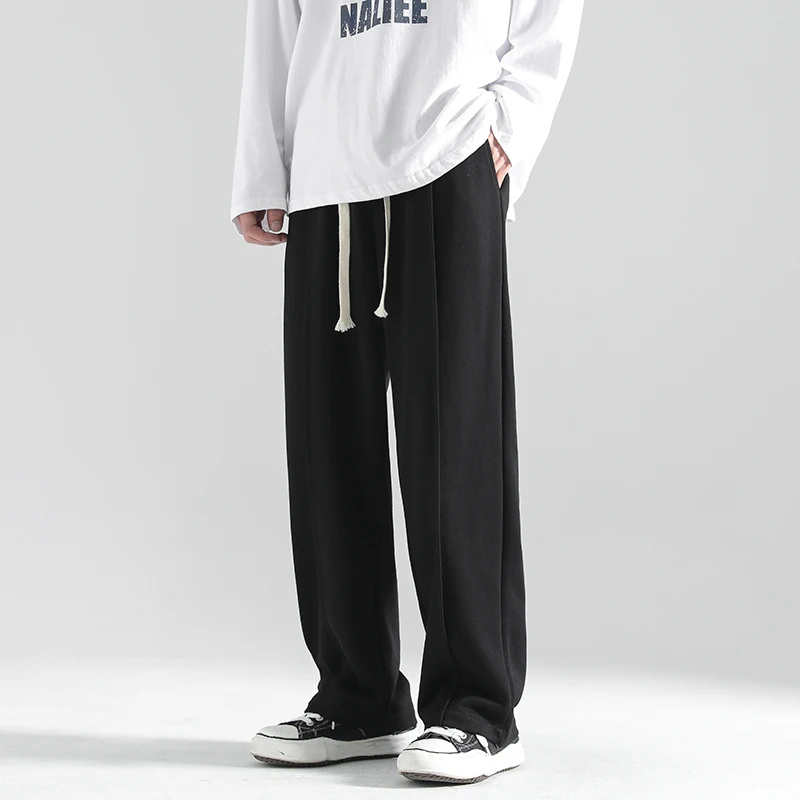

Trendy Men's Loose Straight Leg Wide Leg Casual Long Pants Autumn Collection Comfortable Cotton Sports Sweatpants