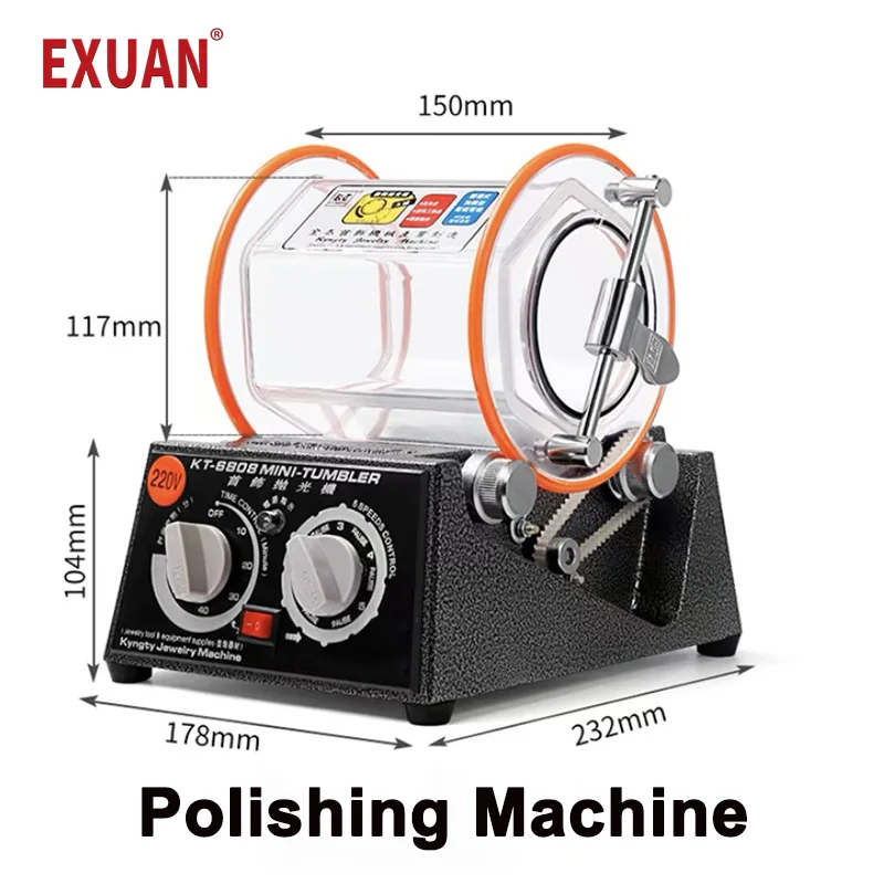 Jewelry Polising Machine Rotary Tumbler Surface Polisher Gem DIY Mini Tumbler Grinding Machine Capacity Polishing Finishing Tool