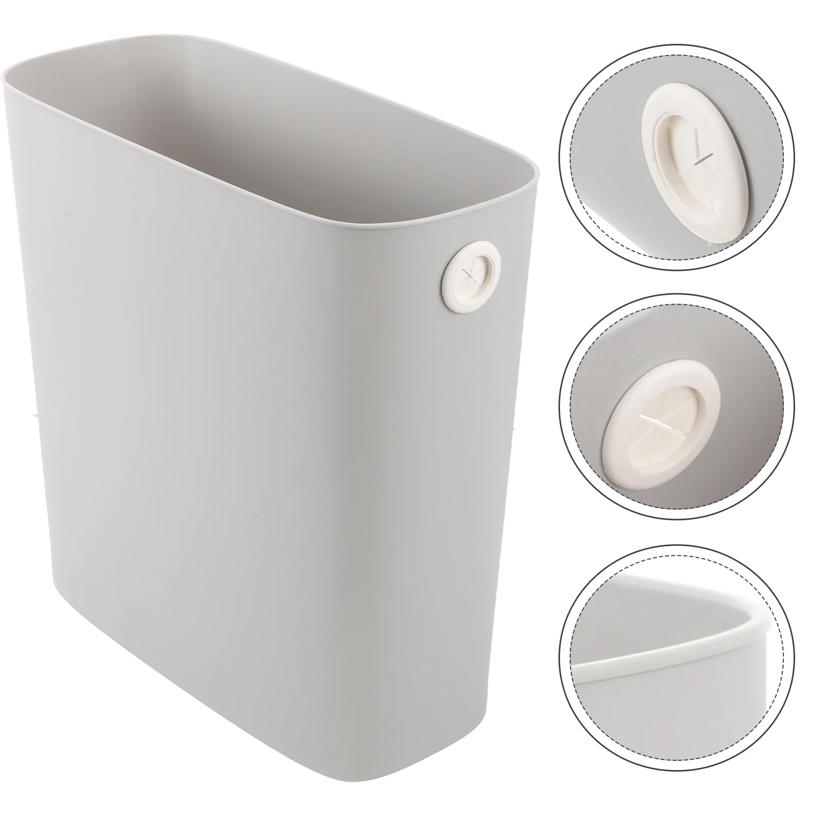 Slim Trash Basket Plastic Commercial Office Wastebasket Rectangle Garbage Container Narrow Wastebasket Recycle Bin