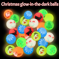 10/30Pcs Christmas Glow in The Dark Bouncy Balls Kids Birthday Party Game Gift Rubber Bouncing Ball Toy Pinata Goodie Bag Filler