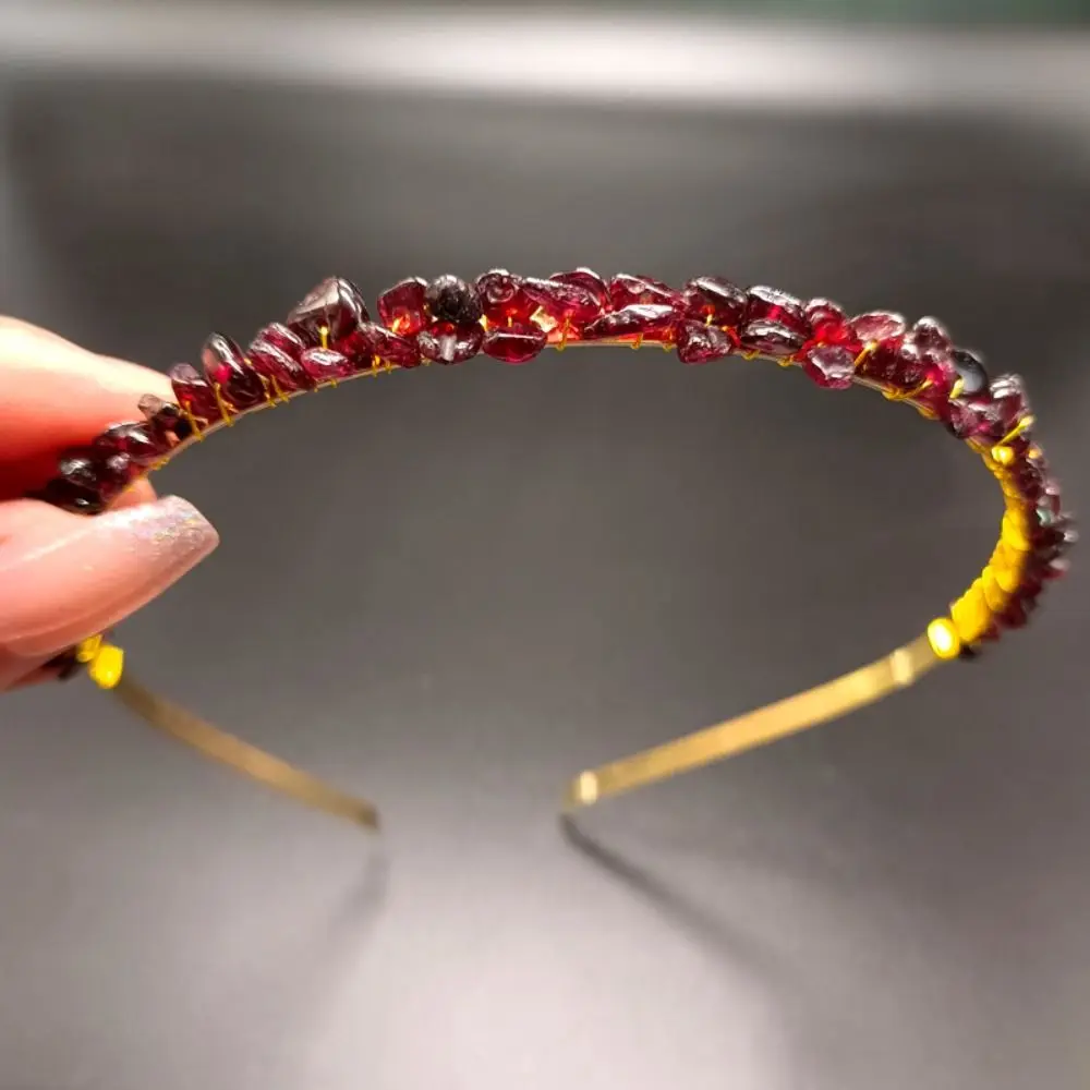 

Новый подарок из натурального камня для женщин, повязка на голову с необработанным кварцем и кристаллами, каменная тиара, красочный камень, аметист, обруч для волос