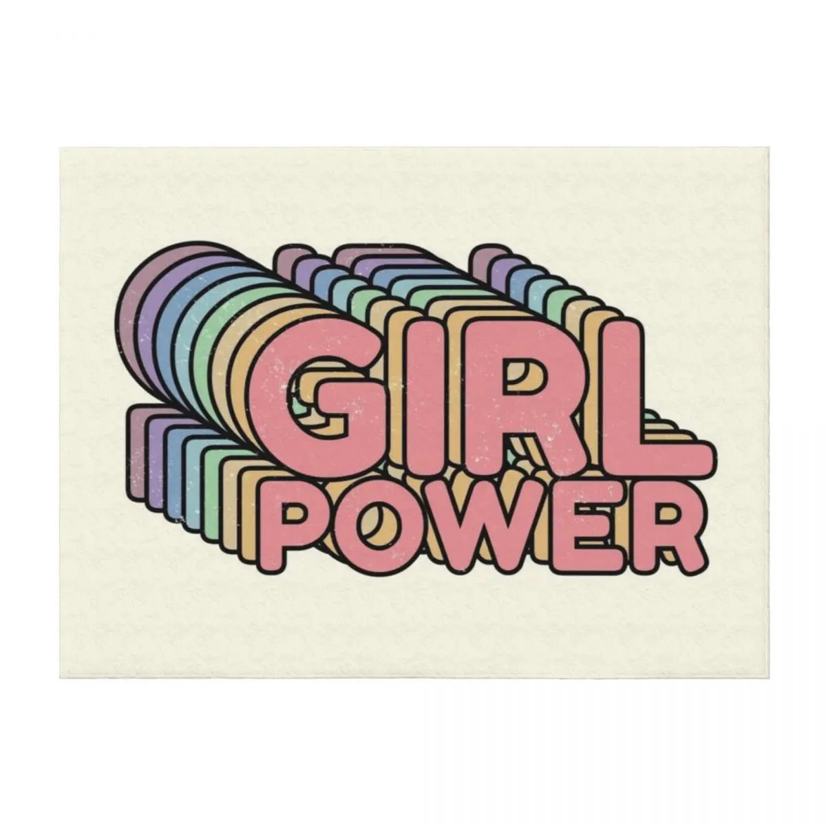 

GRL PWR - Girl Power cool Vintage distressed typography design 70s 80s cute Retro style Tee shirts Throw Blanket
