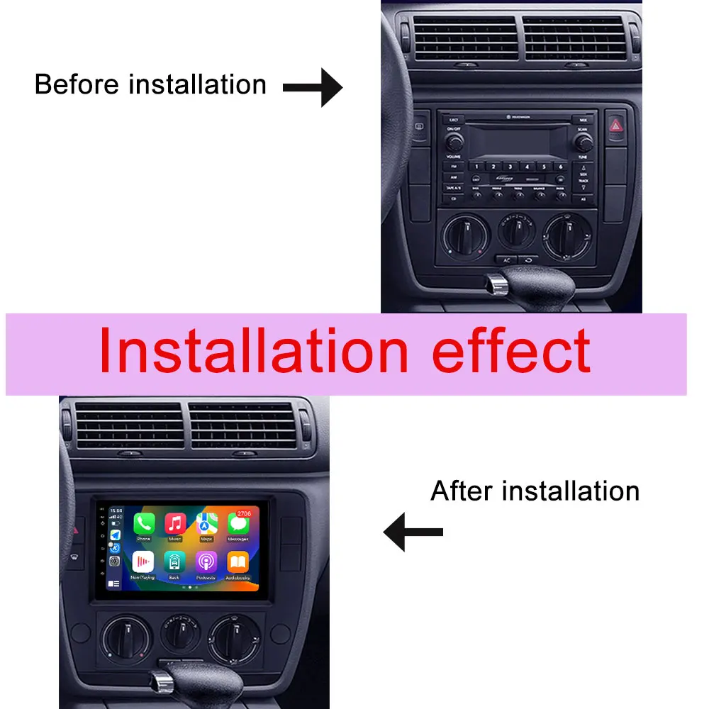 For Volkswagen Passat B5  2000 - 2005 Car Radio Video Audio WIFI Multimedia Player Split Screen GPS Navi DSP Stereo QLED Screen