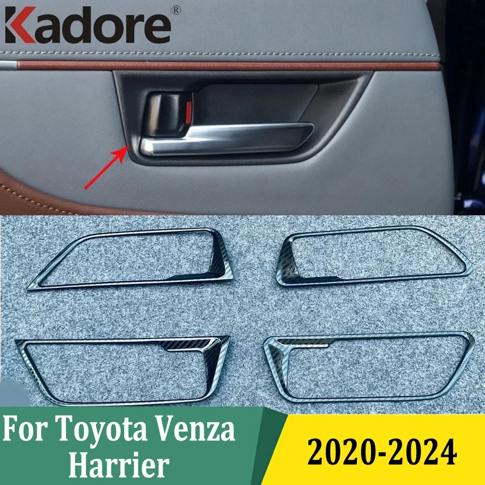 

For Toyota Venza Harrier 2020-2023 2024 Chrome Car Door Handle Bowl Cup Cover Trim Decoration Frame Styling Interior Accessories
