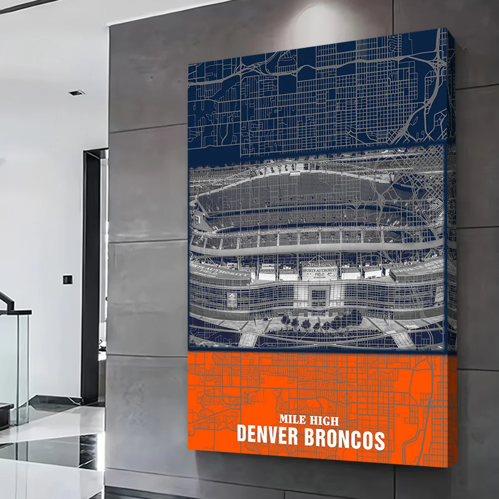 Denver Broncos Mile High Poster Customizable Printed Canvas Painting Wall Art Gift for Living Room Decoration Home Decor Mural