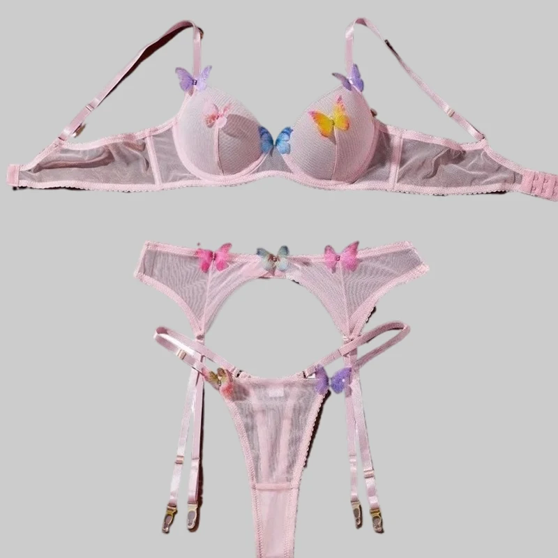 

Toucheart, милое сексуальное женское белье, сетчатый декор с бантом, прозрачное чистое желание, корректирующее тело, эротический романтический интимный кружевной комплект нижнего белья