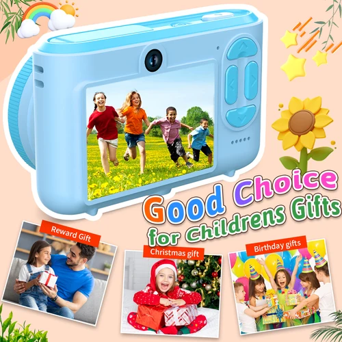 Imagen 2 del producto Cámara Digital para niños, vídeo de 1080P, regalo para niños y niñas de 3 a 12 años con tarjeta SD de 8GB, foto HD portátil fácil de usar