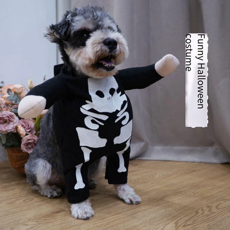 

Halloween Pet Clothes Black Luminous Skull Funny Transformation Set Costume Cosplay Cat Dog Halloween Party for Pet Cat Puppy