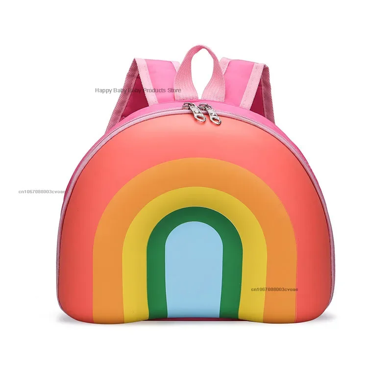 3-6T Cartoon Kids Backpack Cute Rainbow Eggshell Bag Fun Kindergarten Kids Backpack Boys Girls Backpack