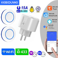 RF 220V 16A Electrical Tuya Smart Socket 433MHz Wireless Remote Control 3000W EU FR Plug for Voice Control Timer Power Monitor