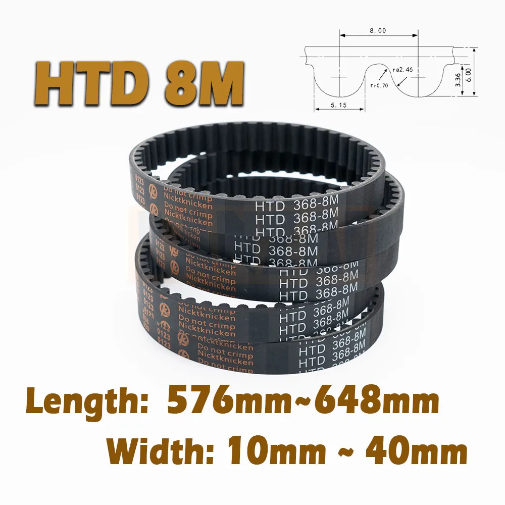 

HTD8M Timing Belt Length 576~648mm Rubber Closed Loop Width 15~40mm Drive 576 584 592 600 608 616 624 632 640 648mm 8M CNC