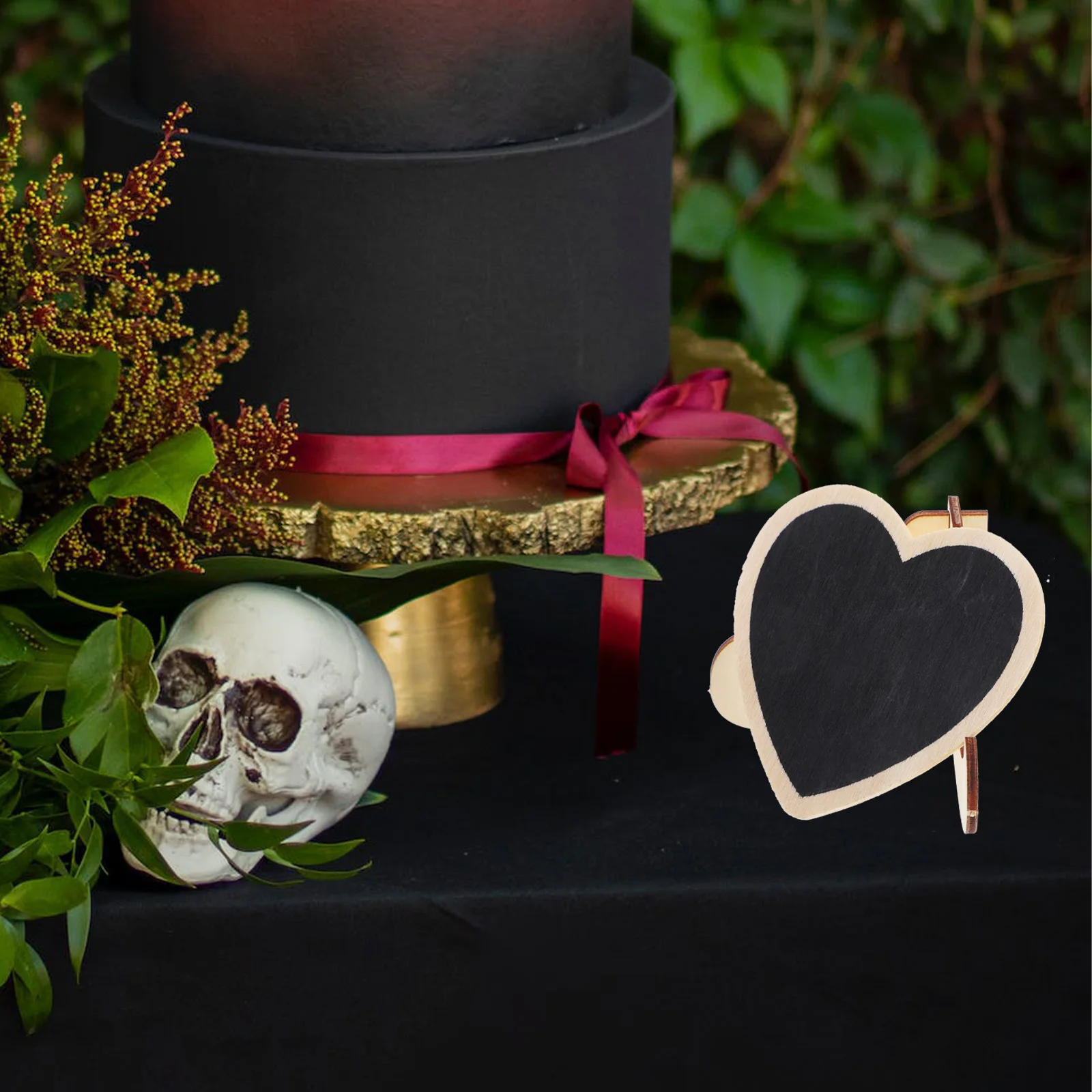 

Wooden Desktop Chalkboard Sign Heart Shaped Message Board For Wedding Decorations And Home Office Use