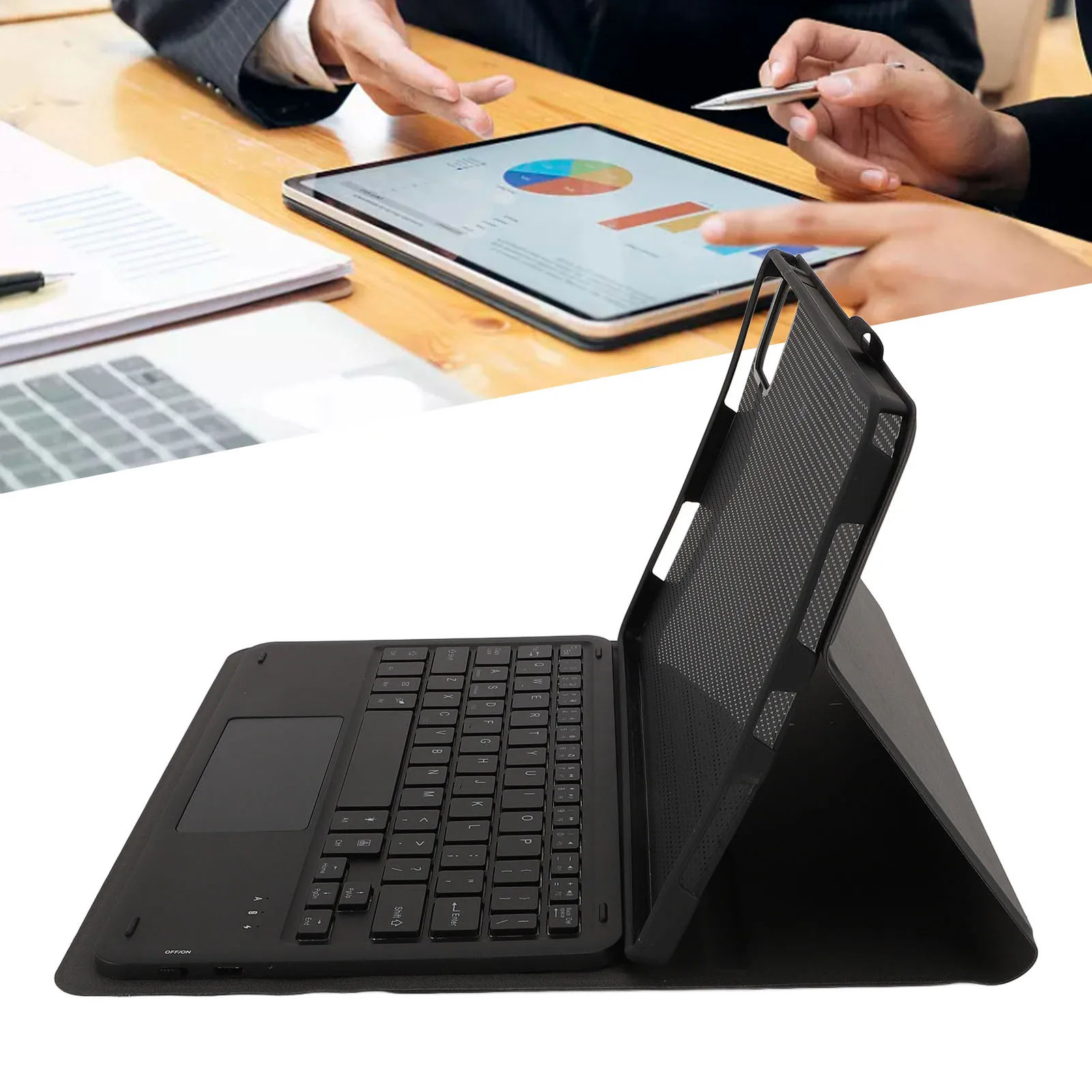 Touchpad Case with Keyboard Multi Angle Adjustment Keyboard Case for Tab K11 LTE 11 Inch 2024 Pen Holder for Watching TV