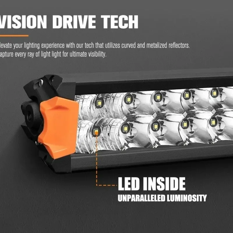 Luz de tira laser modificada para veículo off-road 22 polegadas LED luz de tira de fileira dupla luz auxiliar