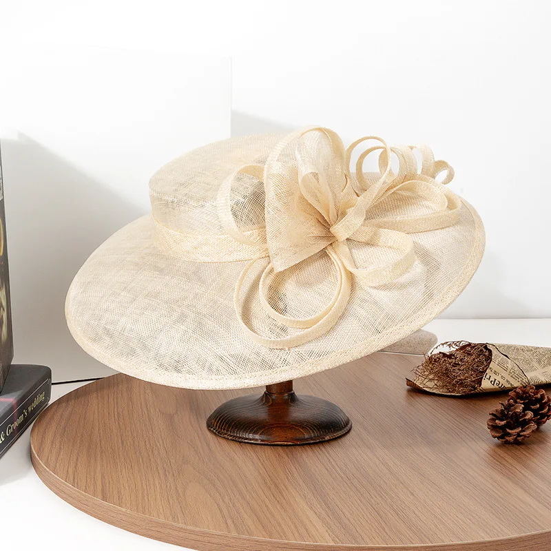 2026 New Summer High-end Wide Linen Fascinator Perfect Wedding Hat Unique Derby Party Hat Fashion Church Hats