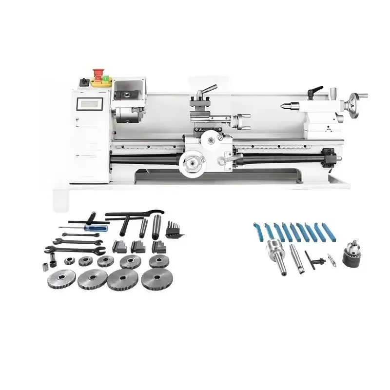 for Mini Precision Lathe Benchtop Metalworking Machine with Comprehensive Threading Kit DIY Woodworking Tool for Home