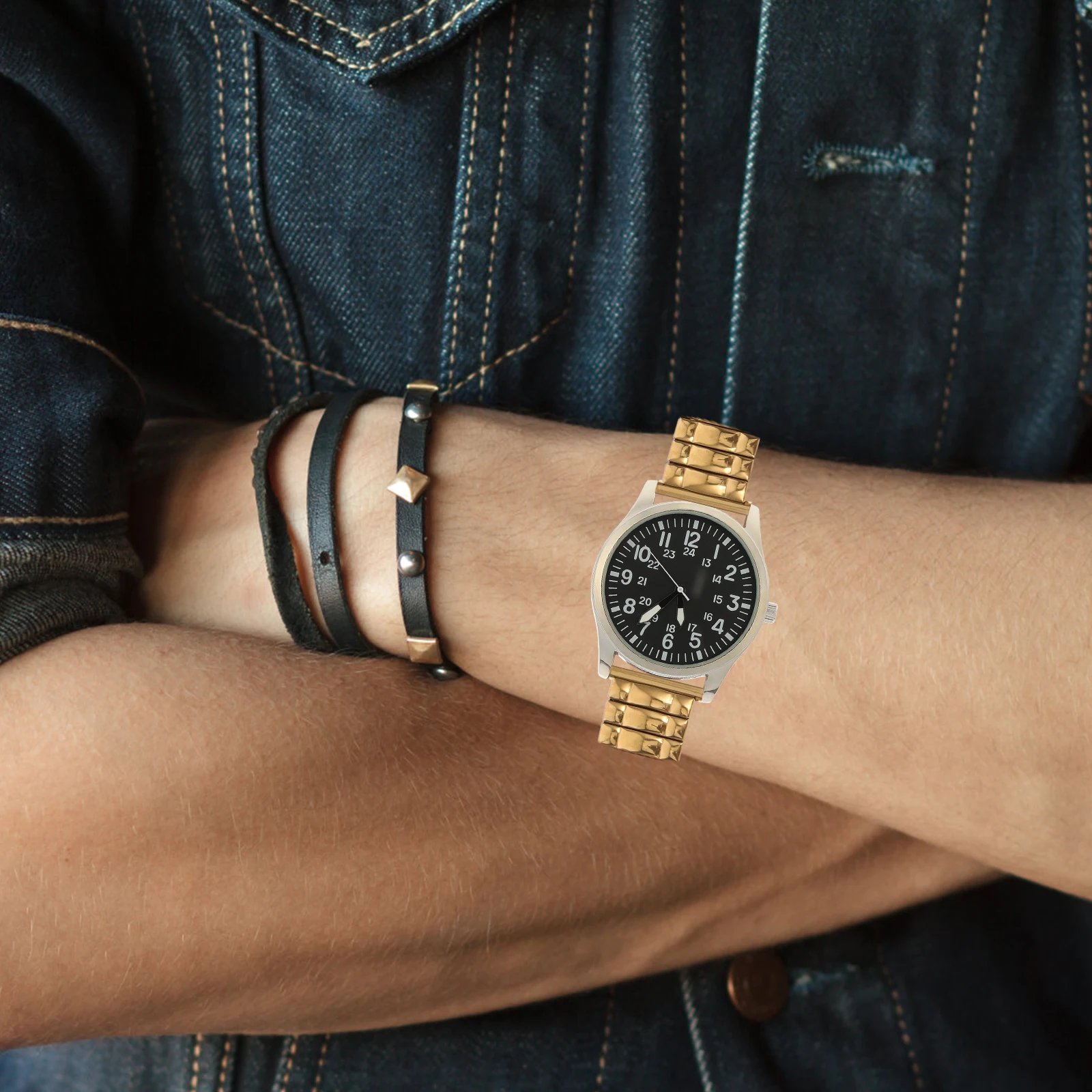 

Stainless Steel Watch Strap For Men Silver Elastic Seamless Comfortable Replacement Band Durable Gift Idea Mens Accessory