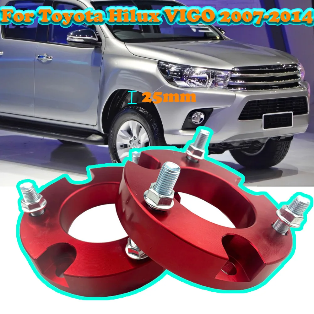 2pcs 25mm Front Coil Strut Shock Spacer Lift Kit For Toyota Hilux VIGO 2007 2008 2009 2010 2011 2012 2013 2014 4WD