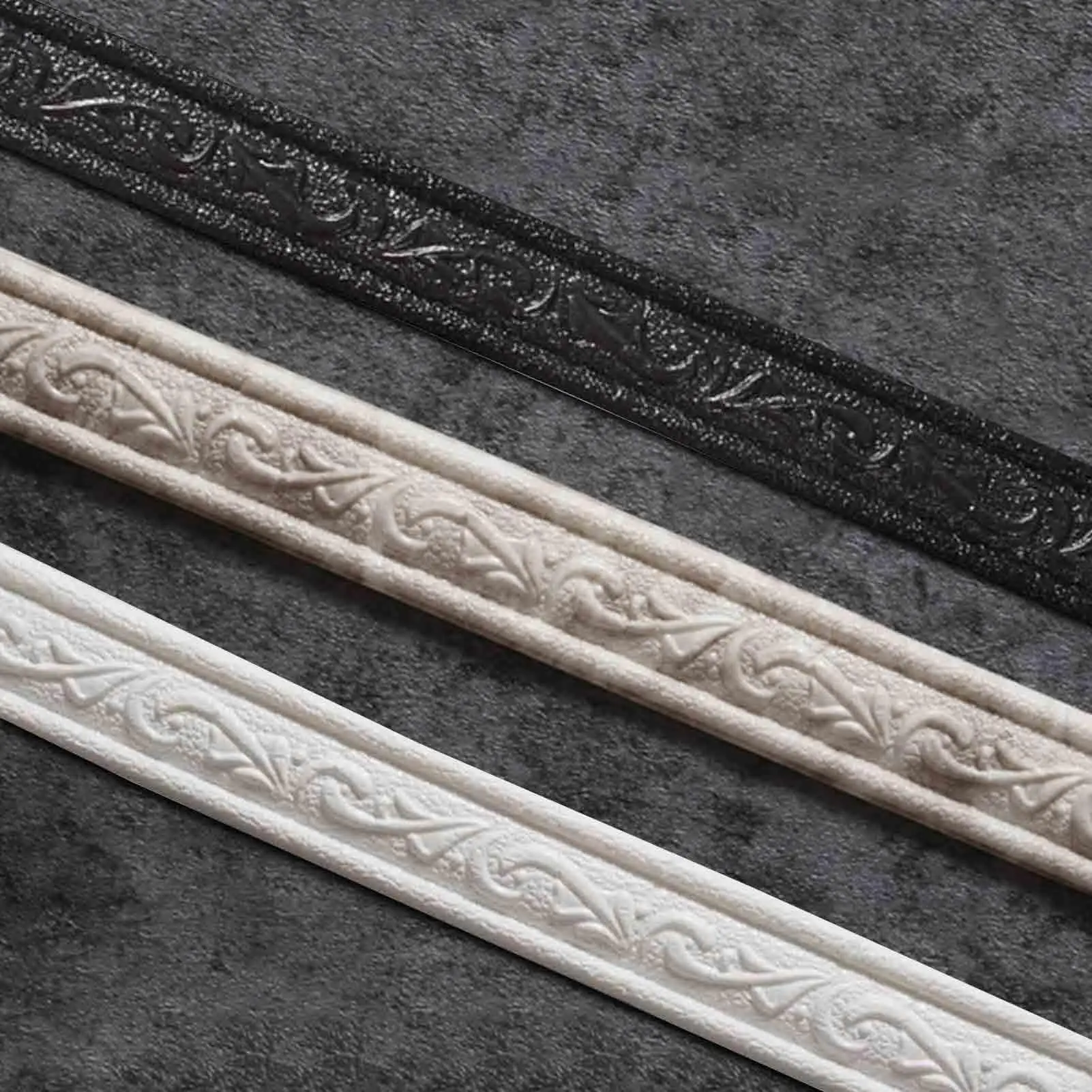 230*4 Cm Self Adhesive Wall Border Strip Waterproof Wall Trim Line Wallpaper Skirting Border 3D Foam Moulding Trim Strips