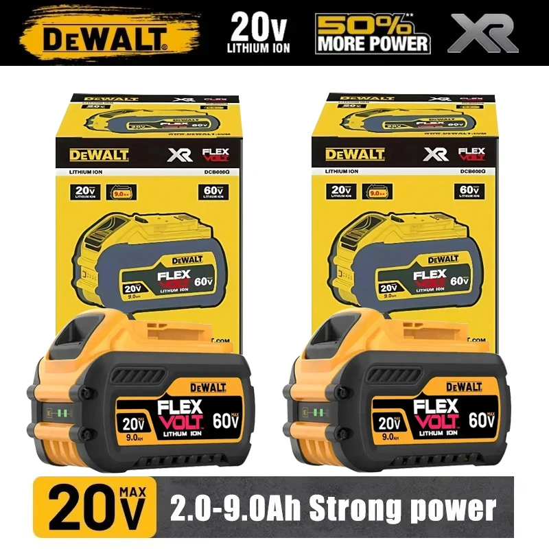 Оригинальный аккумулятор DeWALT 20В/60В 9000мАч MAX FlexVolt для электроинструментов DCB200 DCB205 DCB206 DCB209 DCB182, доставка авиатранспортом