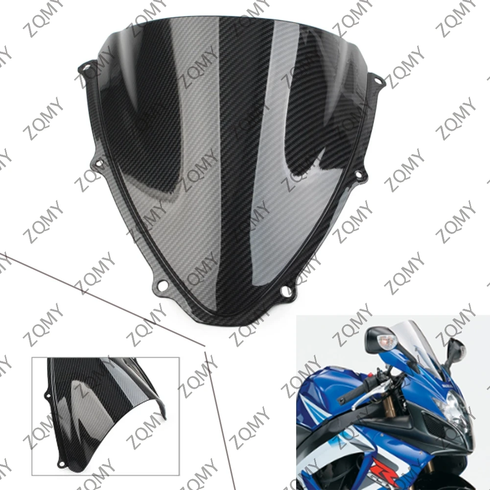 Carbon Fiber Motorcycle Windshield Windscren ABS Wind Shield For Suzuki GSXR600 GSXR750 K6 2006 2007