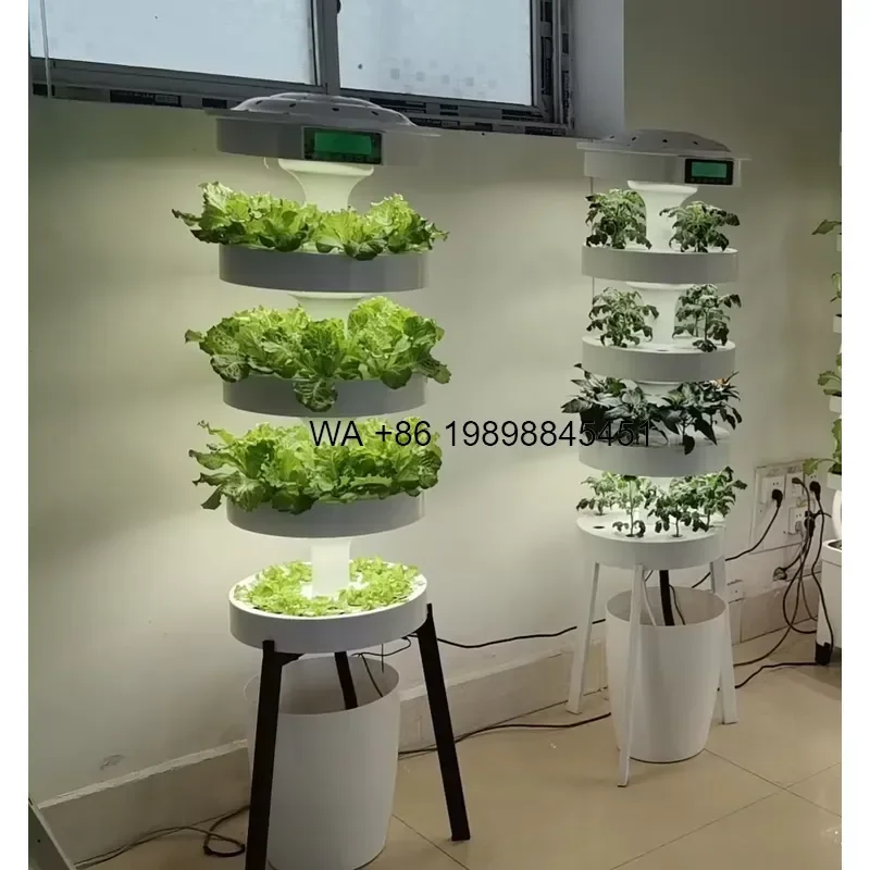 Wmwmnu Round Vertical Hydroponic System with App Control Free Retail Combination Hydroponic Equipment