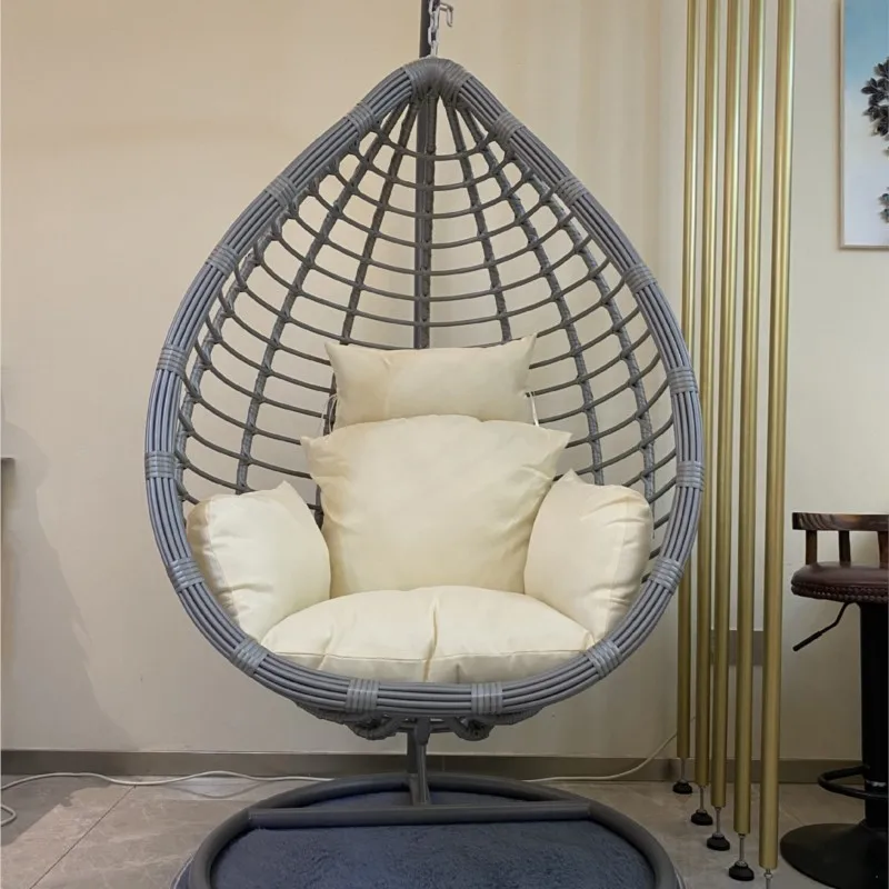 IHOME Swing Hanging Chair Indoor Balcony Courtyard Hanging Basket Rattan Chair Household Hammock Bird Nest Chair Terrace Baskets