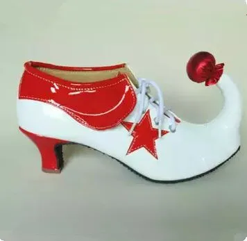 Halloween Women's High Heel Pointed Red Clown Shoes Funny Shoes Masquerade Party Stage Performance Cosplay Shoe Accessories 2025