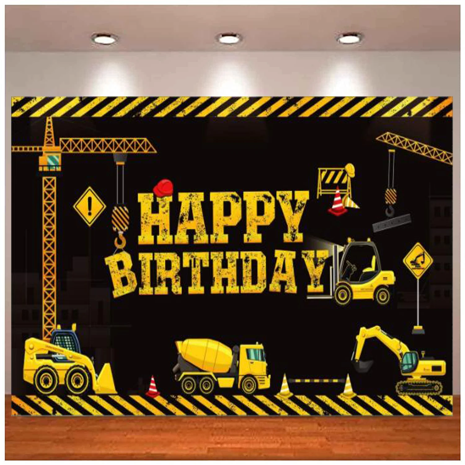 

Construction Banner Dump Truck Backdrop Background Excavator Crane Dump Truck Digger Zone Boys Kids Birthday Decorations