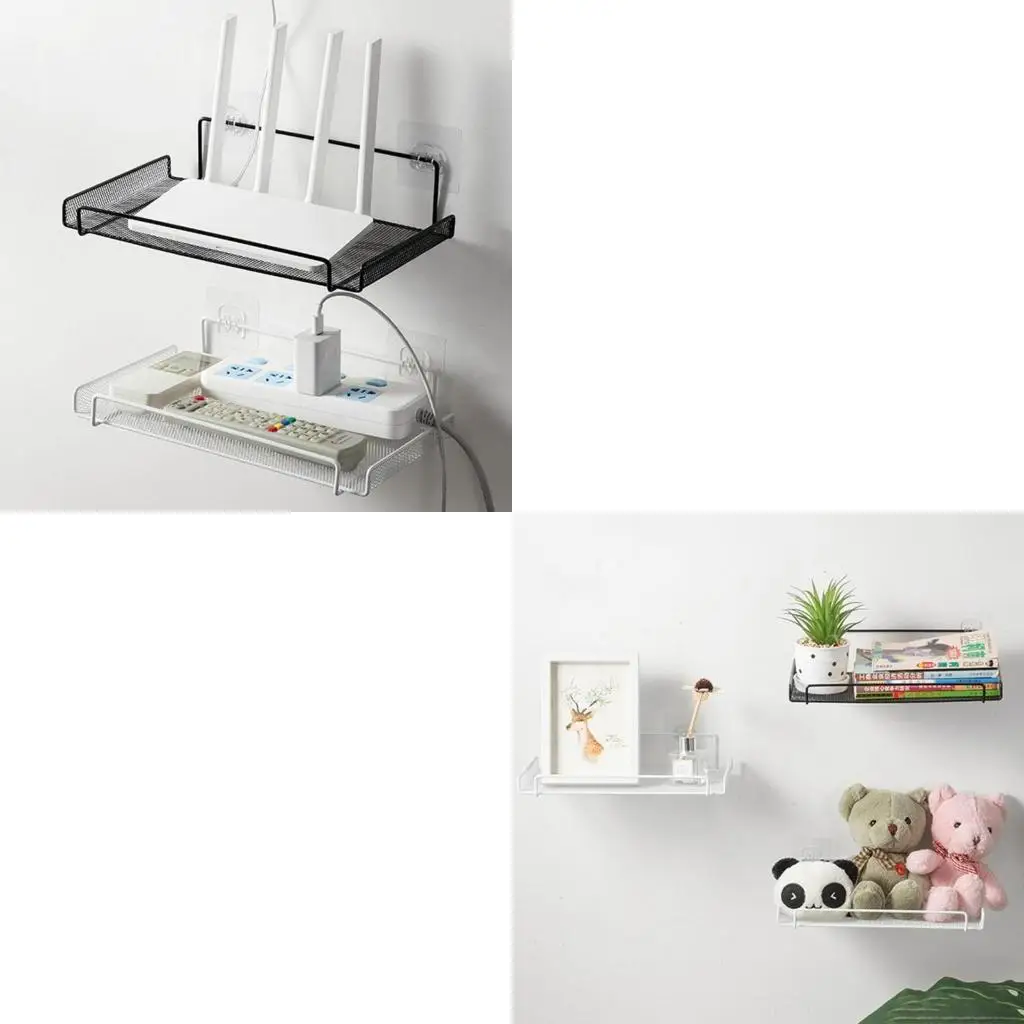 Wifi Router Shelf Wall Mounted Floating Shelf Box Storage Shelf for Cordless Router Gaming Consoles Cable Box Box
