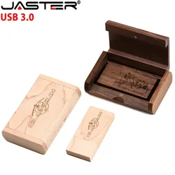 High Speed USB 3.0 Flash Drive 128GB Free Custom LOGO Pen Drive 64GB Wedding Photography Gifts Memory Stick Wooden Box Pendrive