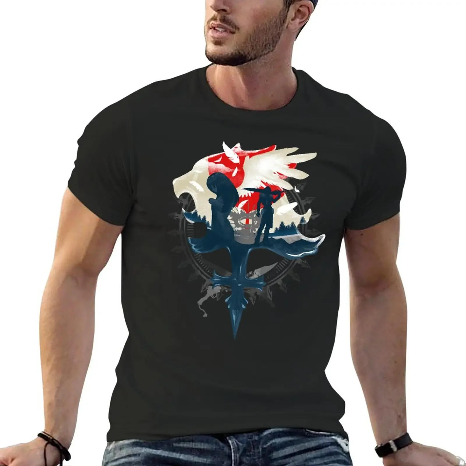 Angels and Gunblades T-Shirt customizeds hippie clothes oversized graphic tee sweat men workout shirt