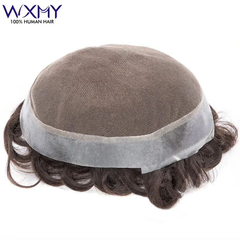 New Arrival Men's Wig Australia Lace & PU Base Male Hair Prosthesis Breathable Toupee For Men Natural Human Hair Exhuast Systems