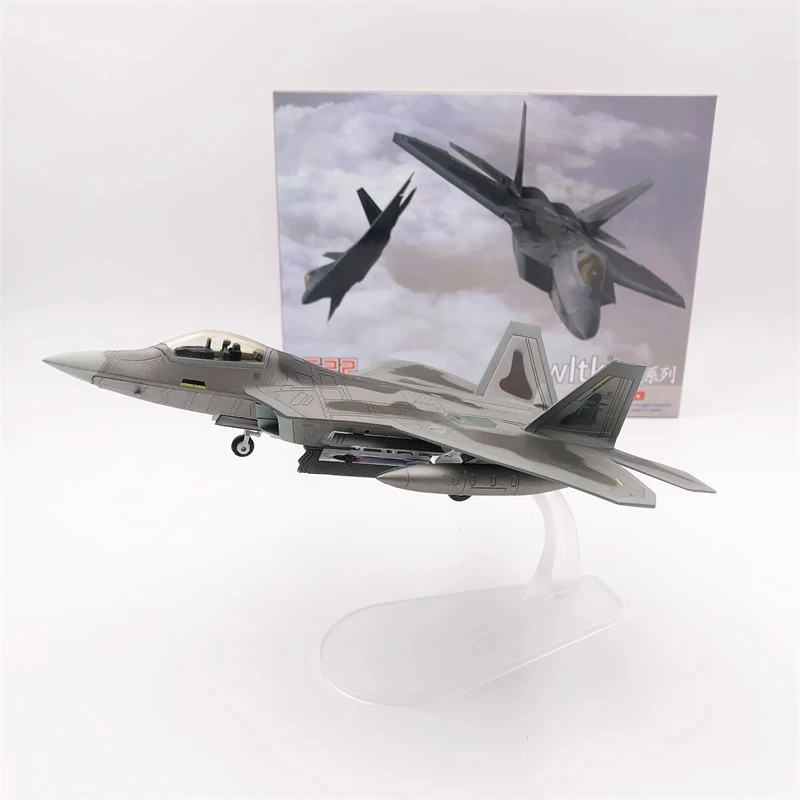 1/100 Scale F22 Military Model Diecast Metal Plane Model For Lockheed F-22 Raptor Fighter USA Army Air Force Boy Toy