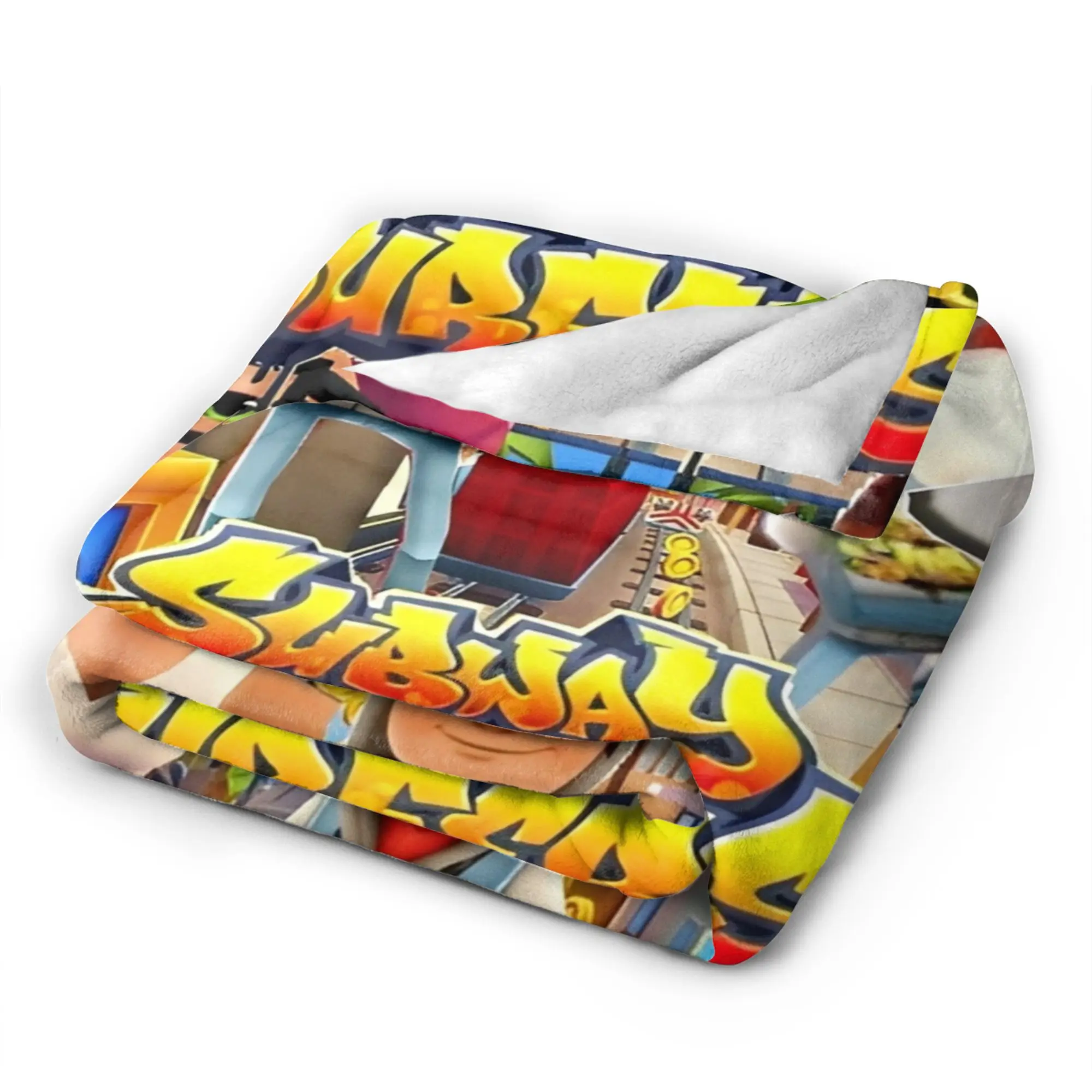 بطانية مطبوعة لعبة فيديو لمترو الأنفاق للرجال والنساء، بطانيات مريحة فائقة النعومة للسرير مقاس 50 × 60 بوصة، مقاسات متعددة #4