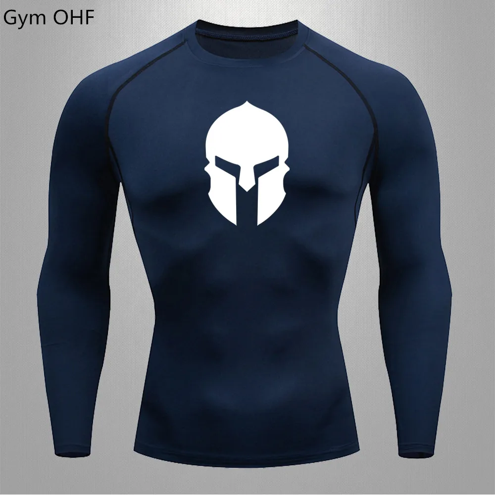 Spartan Rash Guard Jiu Jitsu T-shirts Men Rashguard For Men T Shirt Kickboxing Gym Running Jogging Training MMA Boxing Muay Thai