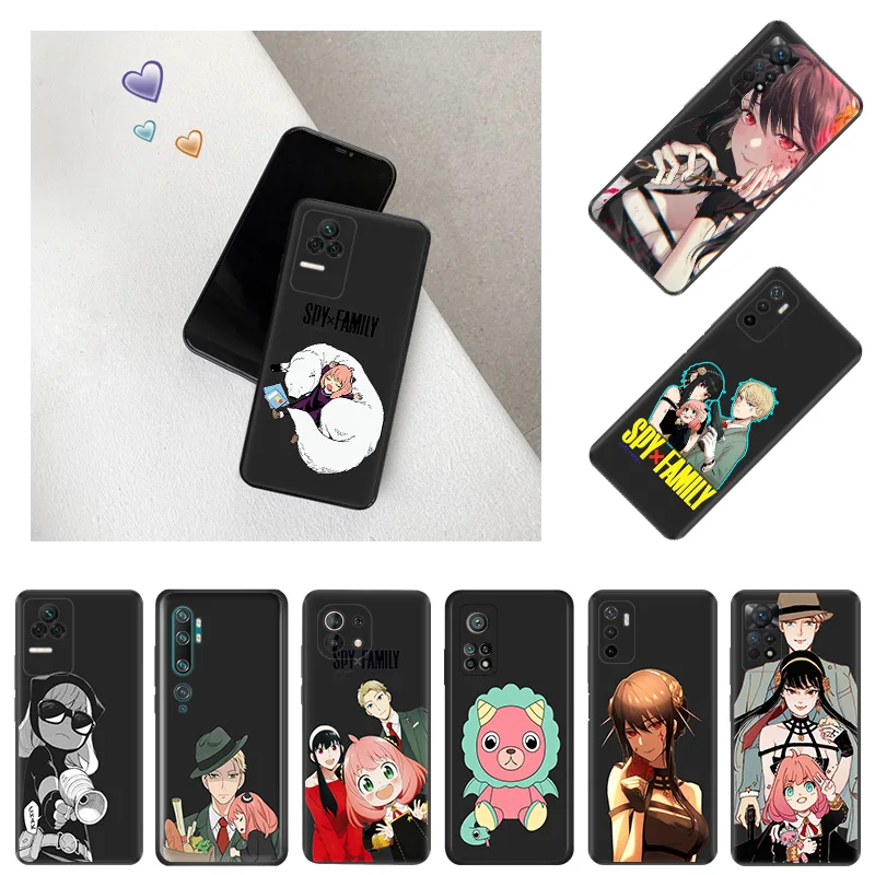 Ultra Thin Black Phone Case For Redmi Note11 11s A1 A2 Plus K60 K50 K40 Xiaomi 14 11t 11 Lite CC9 Pro Anime Spy × Family Cover