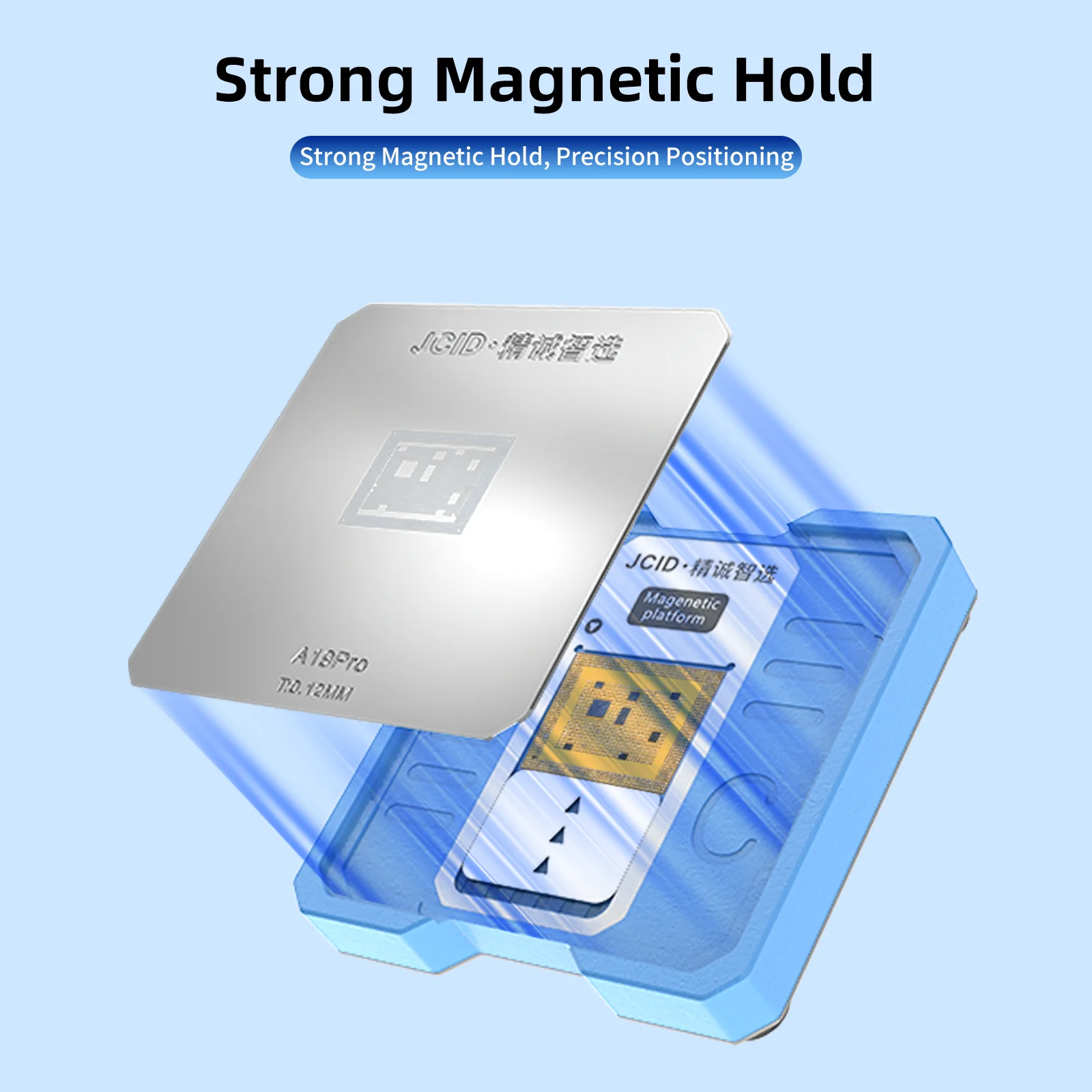 JCID SMT-02 CPU Reballing Kit Magnetic Positioning Reballing Platform 79 Kinds CPU Stencil Set for Phone Motherboard BGA Rework