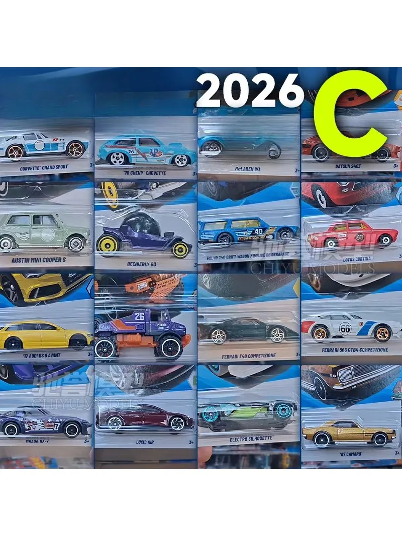 2026C Original Hot Wheels voiture garçons jouets 1/64 moulé sous pression Audi RS6 Porsche 911 Turbo Ferrari 365GTB Mazda Chevy Camaro Mclaren cadeau