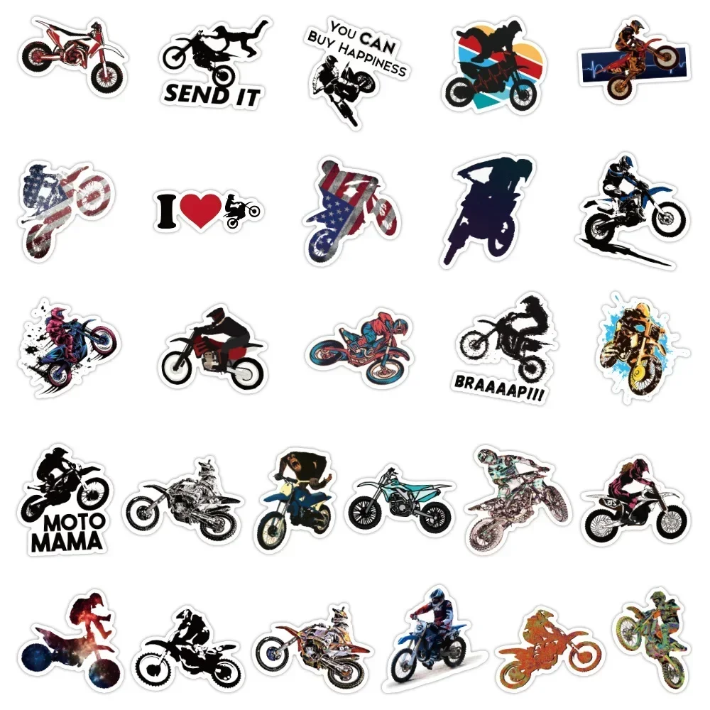 50 PCS Motocross Motorcycle Body Scratches Masking Decals Helmet Top Box Windshield Decorative Protective Stickers Accessories