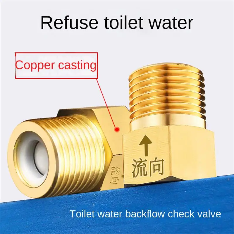 One-way Check Valve Toilet Water Pipe Toilet Anti Return Valve Water Meter Female Thread In-Line Spring For Water Control 4\