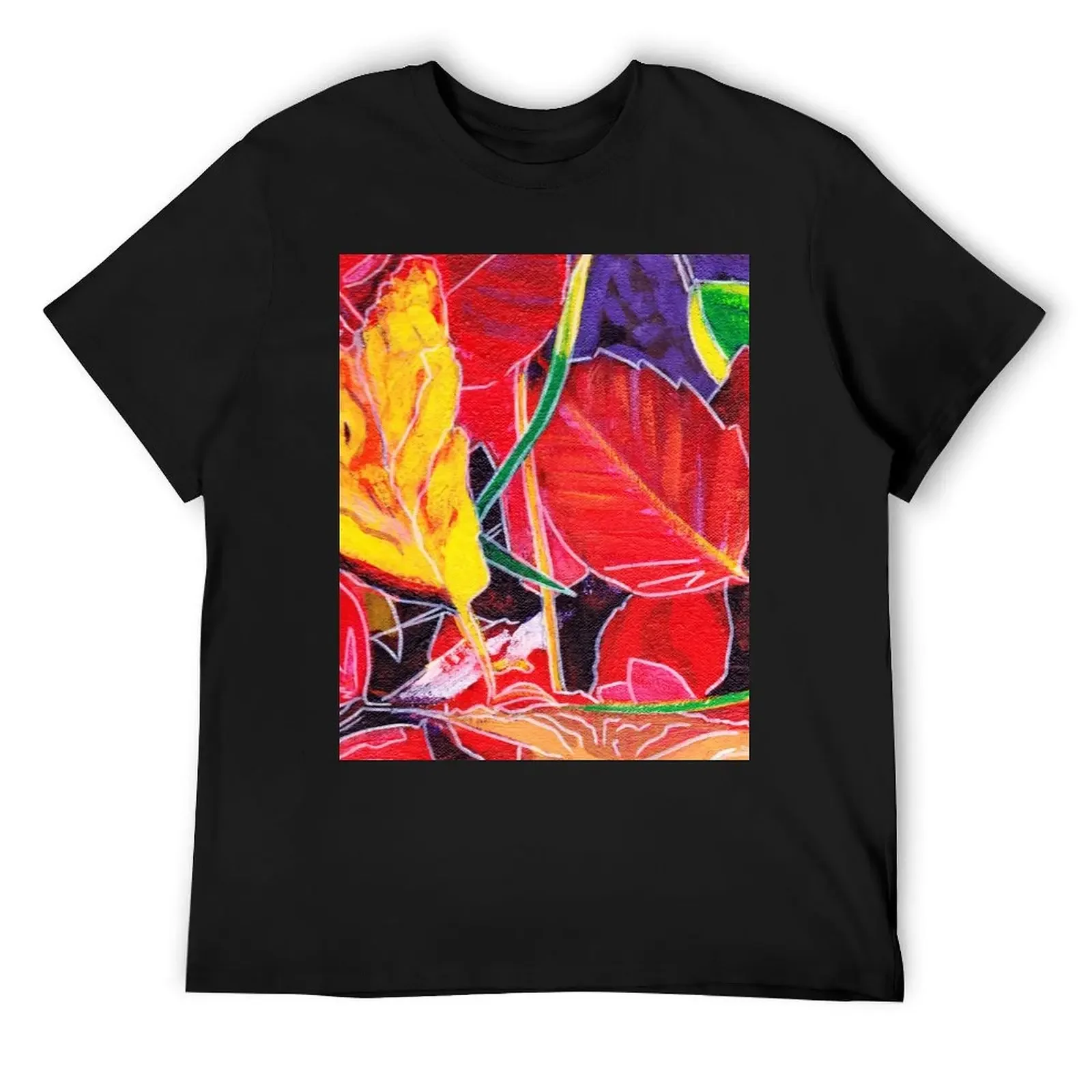 

Crimson Leaves Shining in the Autumn Sun T-Shirt graphics tops summer top plus size clothes black t-shirts for men