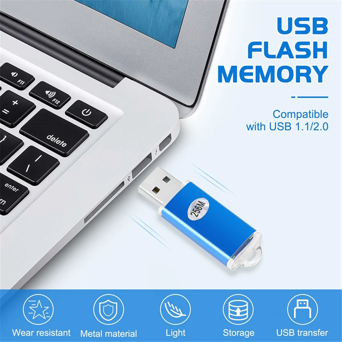 256MB USB 2.0 Flash U-schijf blauw