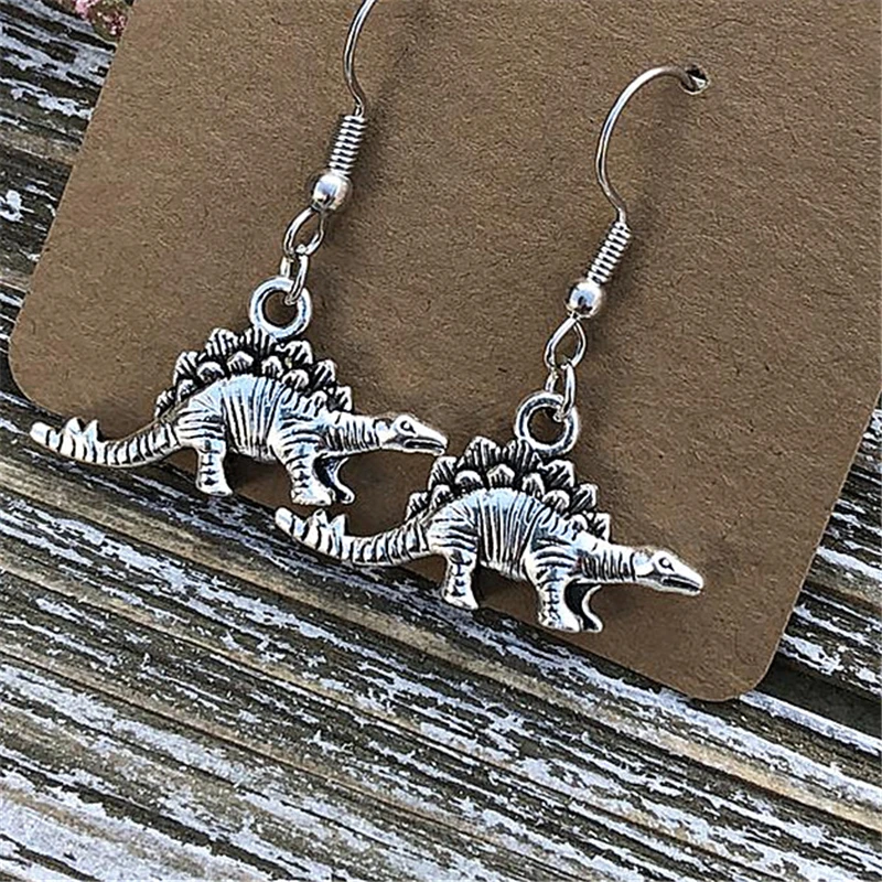 Dino Earrings Dinosaur Earrings Dangle Earrings Fun Earrings Dino Jewelry, Cool Stegosaurus Earrings