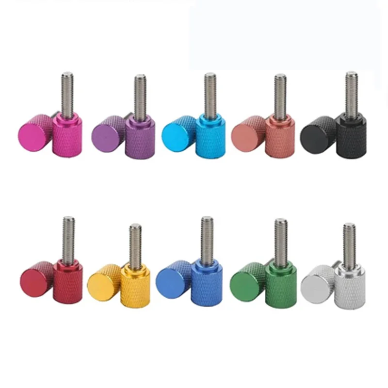 Beicai 1Piece M3 Colourful Knurled Thumbscrew Aluminum Knurled Stainless Steel Thread Hand Tighten Thumb Screw Length 6mm-100mm