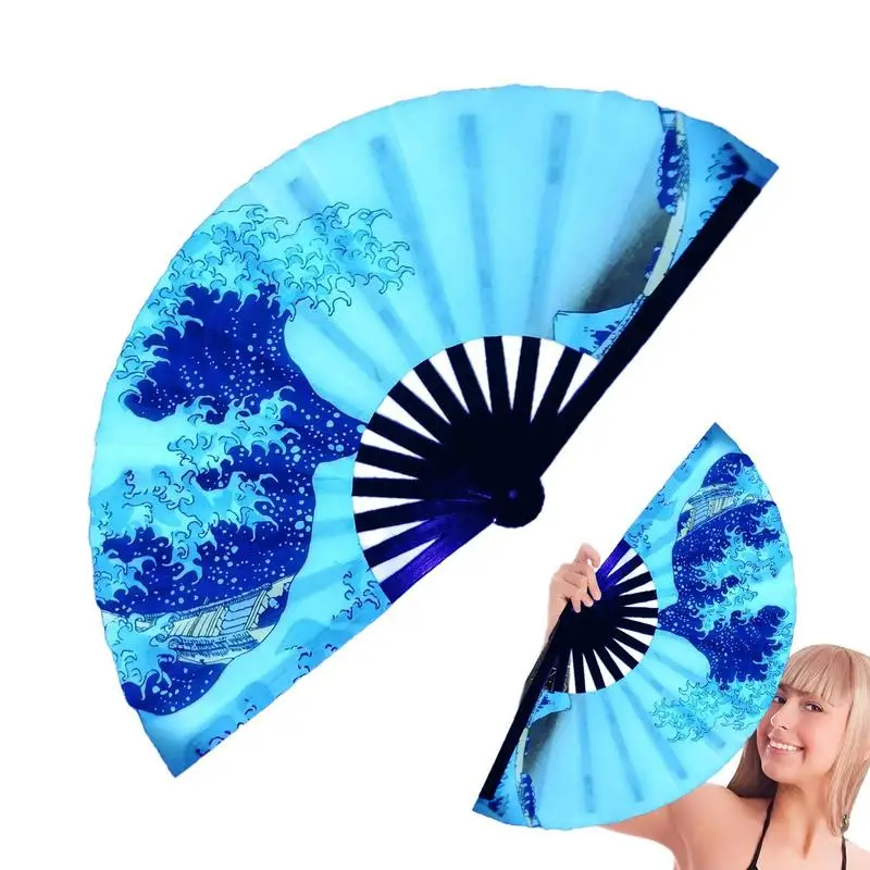 Light Up Fan Chinese Craft Kung Fu Tai Chi Glowing Fan Multi-Color Wedding Home Decoration Stage Performance Show Fluorescent